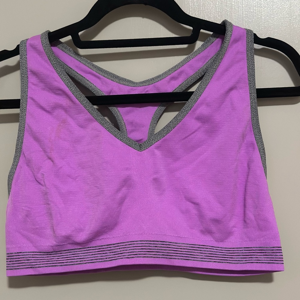 Lavender and Gray Women's Sports Bra